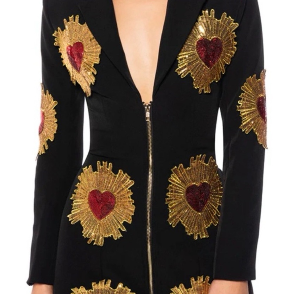 Akira Black Heart Embellished Women's Jacket